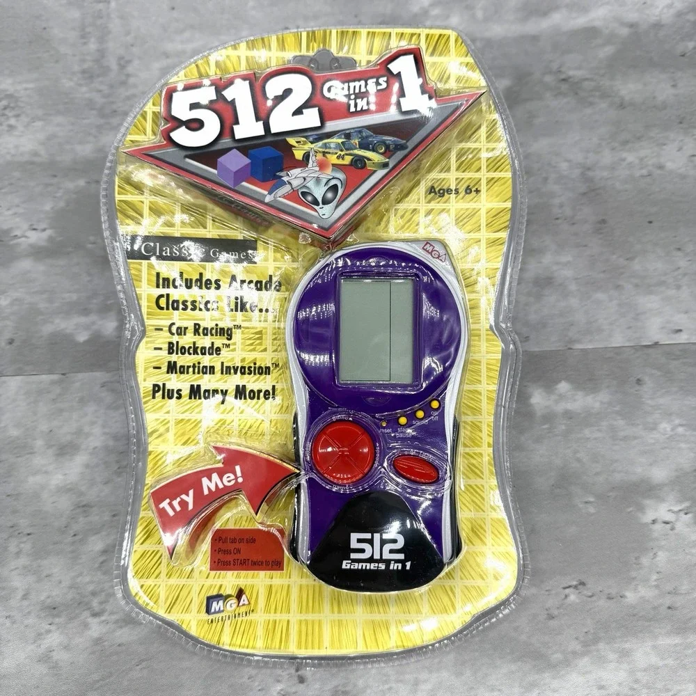 MGA 512 Games in 1 Electronic Handheld Arcade Blockade Car Racing - New Sealed